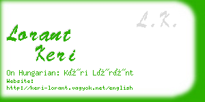 lorant keri business card